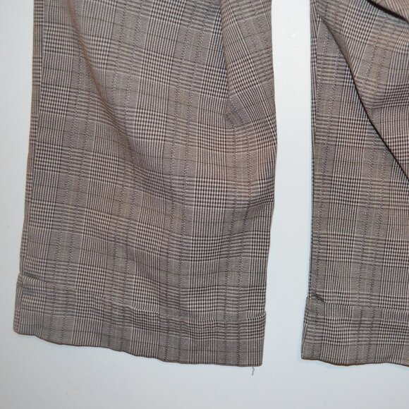 FCNY Midi Shorts Grey Plaid Formal Dress Pants Polyester-Rayon-Spandex Pockets S - Picture 5 of 7